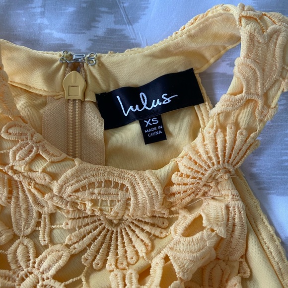 Love Poem Yellow Lace Mini Dress - Picture 3 of 4